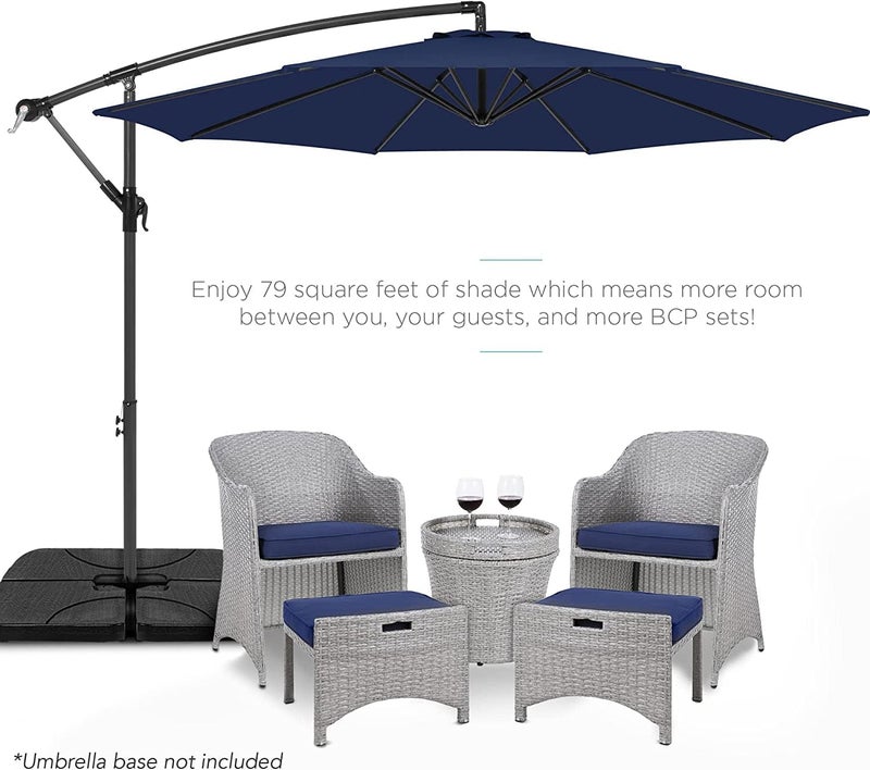 GLDDFDG 10ft 8 Ribs Patio Umbrella Canopy, Blue, UV30+, Water Repellent, Fade Resistant Polyester Fabric - Image 2